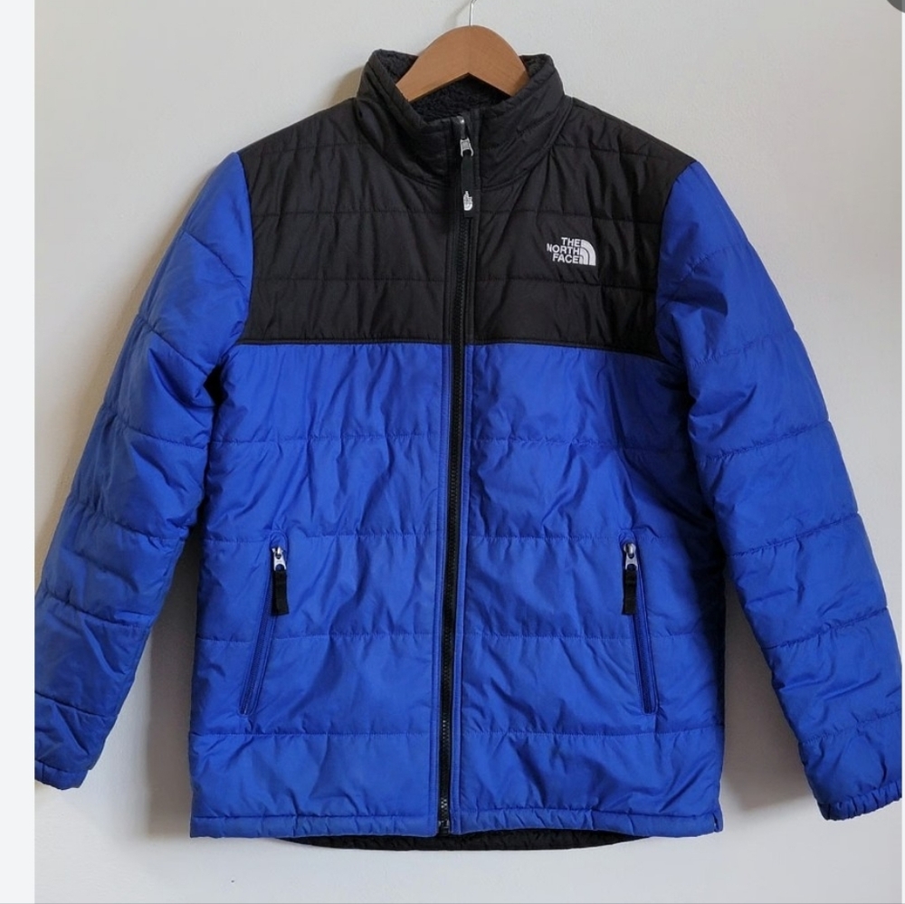 The North Face Kids Puffer Jacket in Blue and Black Reversible